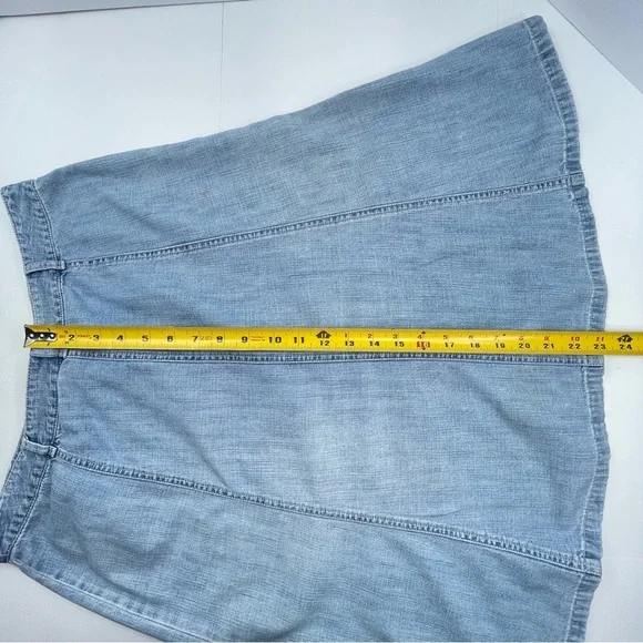 L.L. BEAN Vintage  Women's Denim Jean Skirt Classic Fit Flare Faded Blue Size 12 - Picture 8 of 10